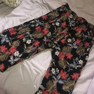Flower print flowwy pants